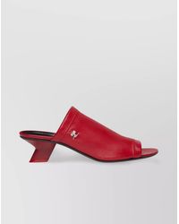 Courreges - Lamb Leather Wet Stretch Peep Toe Mules - Lyst