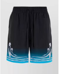 CASABLANCA - Silk Printed Bermuda Shorts - Lyst