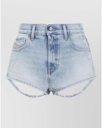 DIESEL - High-Rise Denim Short Shorts - Lyst