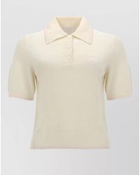 A.P.C. - Knit Polo Shirt Short Sleeve Ribbed Trim - Lyst