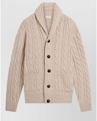 Ballantyne - Cable-Knit Wool Shawl-Collar Cardigan - Lyst