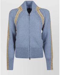 Ermanno Scervino - Ribbed Sleeves Knitted Bomber Jacket - Lyst