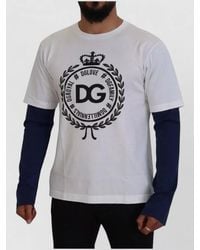 Dolce & Gabbana - Cotton Long-Sleeve Logo-Print T-Shirt - Lyst