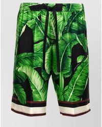 Dolce & Gabbana - Silk Printed Bermuda Shorts - Lyst