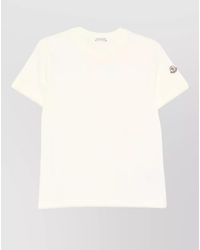 Moncler - Cotton Ribbed Crew Neck Short Sleeve T-Shirt - Lyst