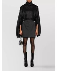 Sportmax - Chunky-Knit High-Neck Cropped Sweater - Lyst
