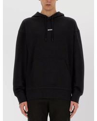 BOSS - Hooded Logo Sweater Kangaroo Pocket - Lyst