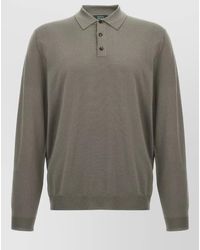 Zanone - Wool Knit Polo Shirt Ribbed Collar Hem - Lyst
