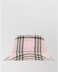 Burberry - Canvas Bucket Hat Wide Brim Checks - Lyst