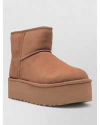 UGG - Platform Ankle Boots Round Toe Suede - Lyst
