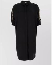 Loewe - Satin Shirt Dress With Pleat And Chain Detail - Lyst