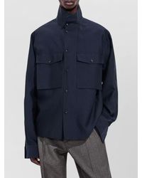 Bottega Veneta - Silk Cotton High-Neck Relaxed-Fit Shirt Jacket - Lyst