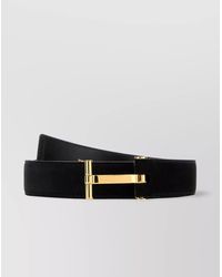 Tom Ford - Suede Belt With-Tone Buckle And Multiple Holes - Lyst