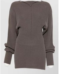 Rick Owens - Wool Ribbed Boat Neck Long-Sleeve Sweater - Lyst