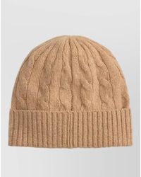 Ralph Lauren - Cable Knit Beanie Hat Ribbed Cuff - Lyst