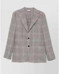 Boglioli - Linen Checked Double-Breasted Blazer - Lyst