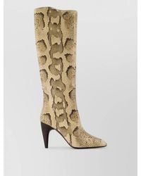 Isabel Marant - Leather Snake-Effect High Heel Knee-High Boots - Lyst