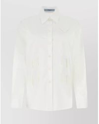 Prada - Cotton Poplin Oversized Shirt - Lyst