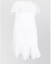 Isabel Marant - Ramie Off-Shoulder Ruched Mini Dress - Lyst