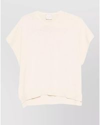 Alysi - Cotton Crew Neck Top Short Sleeves - Lyst