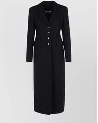 Alessandra Rich - Wool Blend Coat Button Detailing - Lyst