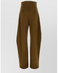 Ferragamo - Wool Blend High Waist Wide Leg Pants - Lyst