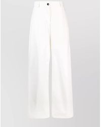 Jil Sander - High-Rise Wide-Leg Cotton Trousers - Lyst