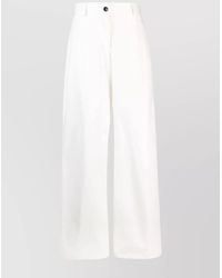 Jil Sander - High-Rise Wide-Leg Cotton Trousers - Lyst