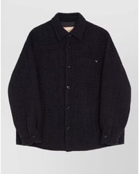 Valentino - Textured Collared Jacket Long Sleeves Chest Pocket - Lyst