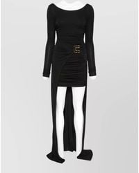 Elisabetta Franchi - Draped Long-Sleeve Mini Dress - Lyst