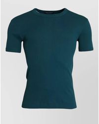 Dolce & Gabbana - Ribbed Cotton Crew Neck Short Sleeve T-Shirt - Lyst