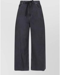 MM6 by Maison Margiela - High Waist Wide Leg Denim Pants Pockets - Lyst