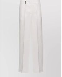 Peserico - Linen Palazzo Pants Straight Wide Leg - Lyst