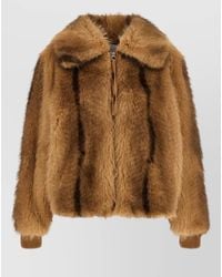 Nude - Faux Fur Bomber Jacket - Lyst
