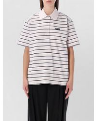ROTATE BIRGER CHRISTENSEN - Striped Oversized Polo Shirt - Lyst