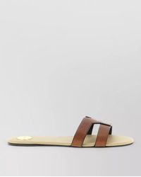 Saint Laurent - Mabrouka Sandals Open Toe Dual Strap Flat - Lyst