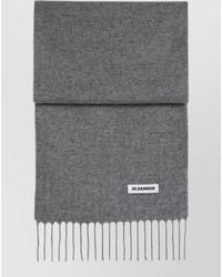 Jil Sander - Rectangular Scarf Fringe Detail Versatile Accessory - Lyst