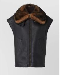 Fendi - Leather Shearling Gilet - Lyst