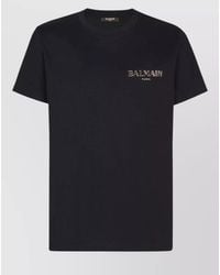 Balmain - Cotton T Shirt Short Sleeves Crew Neck - Lyst