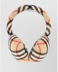 Burberry - Wool Cashmere Check Earmuffs - Lyst