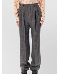 Dries Van Noten - Wool Mélange High-Rise Pleated Wide-Leg Trousers - Lyst