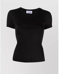 Blumarine - Cotton Logo-Embellished Crewneck Short-Sleeve T-Shirt - Lyst