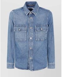Jacob Cohen - Denim Jacket With Chest Pockets And Point Collar - Lyst