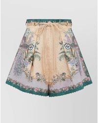 Zimmermann - Indra Linen Shorts High Waist Trim - Lyst