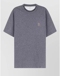 Brunello Cucinelli - Crew Neck Top Featuring Short Sleeves - Lyst