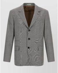 Brunello Cucinelli - Wool Prince Of Wales Single-Breasted Suit Jacket - Lyst