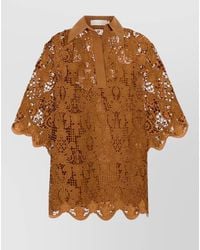 Zimmermann - Coco Lace Top Collared Neck - Lyst