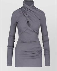 Entire studios - Draped Turtleneck Top Ruched Long Sleeves - Lyst