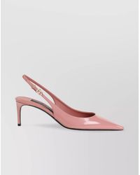 Dolce & Gabbana - Leather Slingback Stiletto Heel Pumps - Lyst