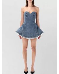 Magda Butrym - Denim Strapless Bustier Mini Dress - Lyst